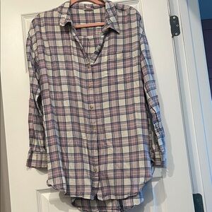 Caslon Blue and Pink Plaid Shirt